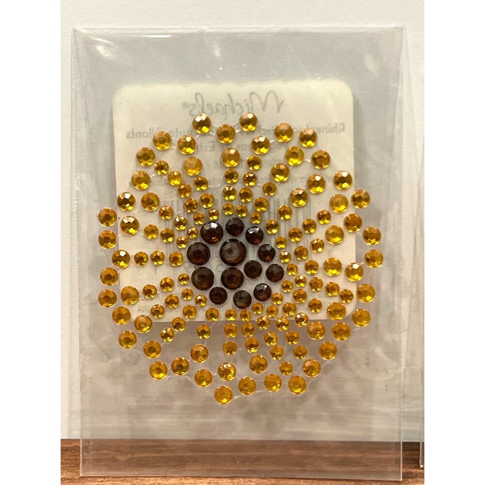 Michaels Rhinestone Sticker Sheet yellow brown jewel gem bling embellishment